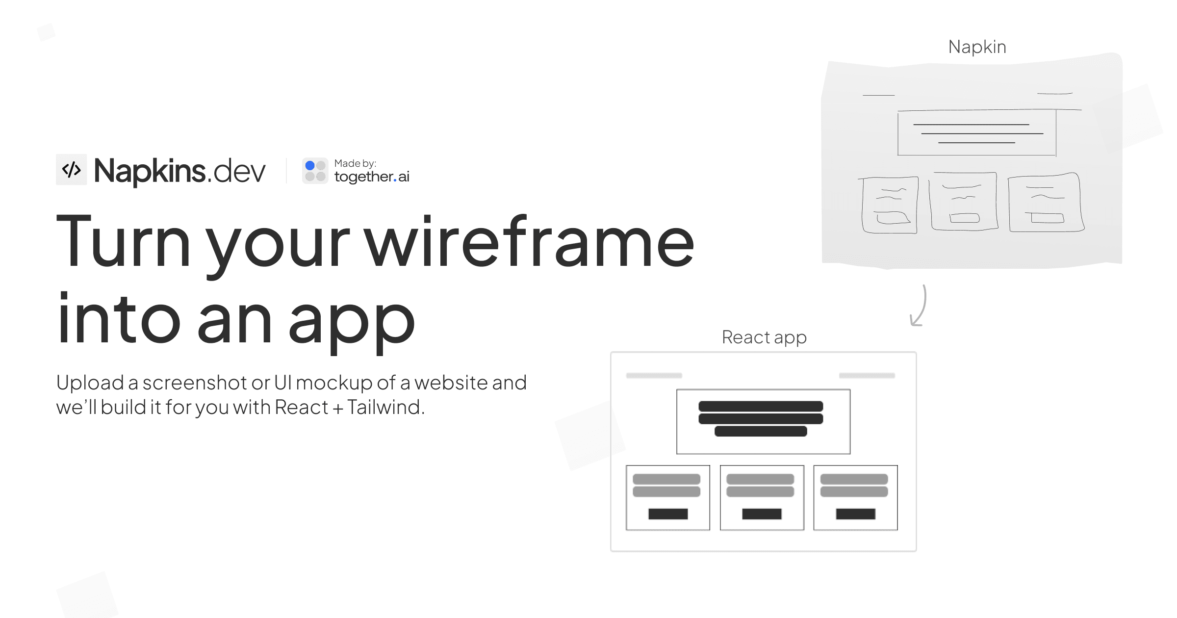 Napkins.dev product preview