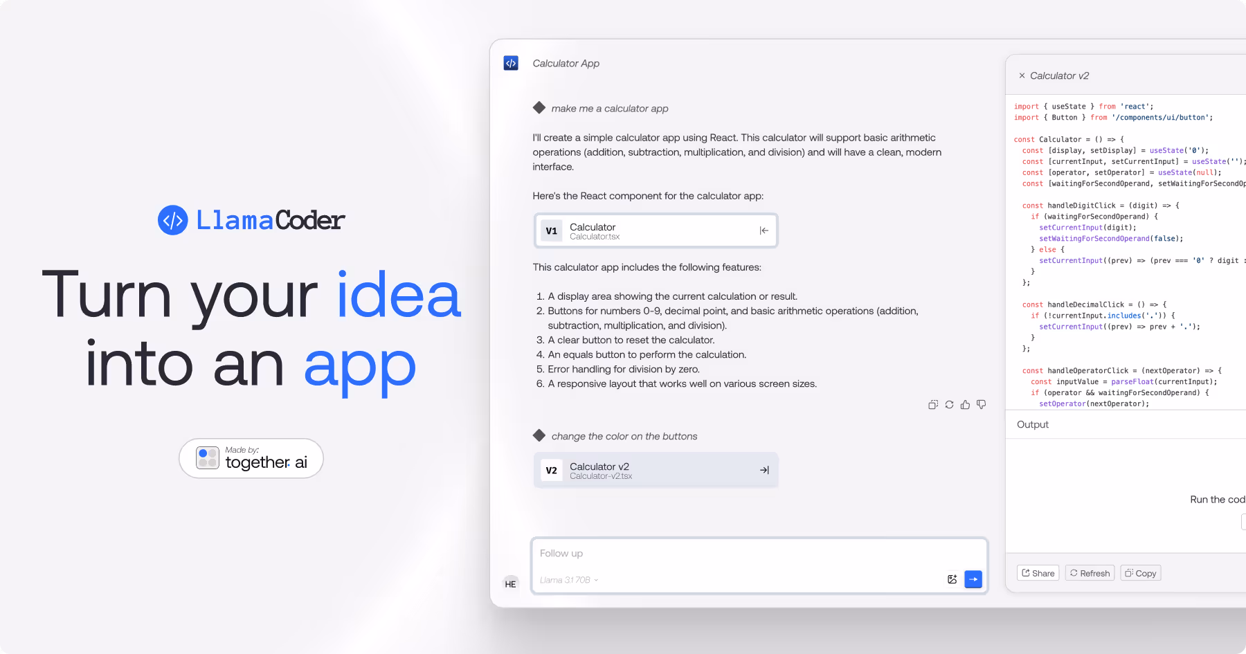 Llama Coder product preview