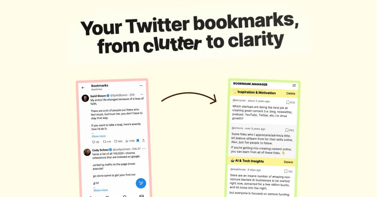 Twitter Bookmarks product preview