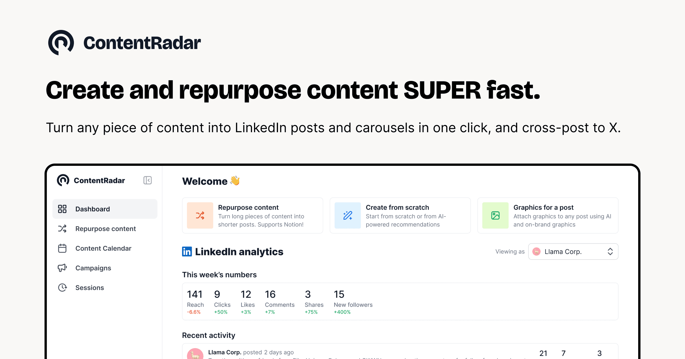 ContentRadar product preview