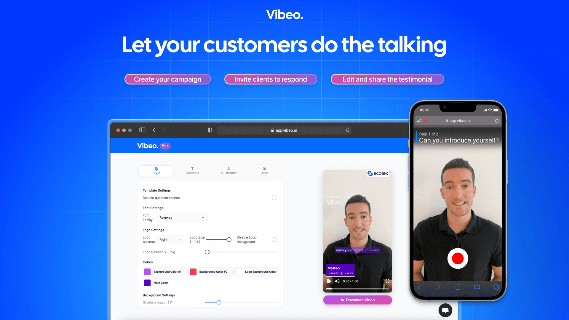 Vibeo product preview