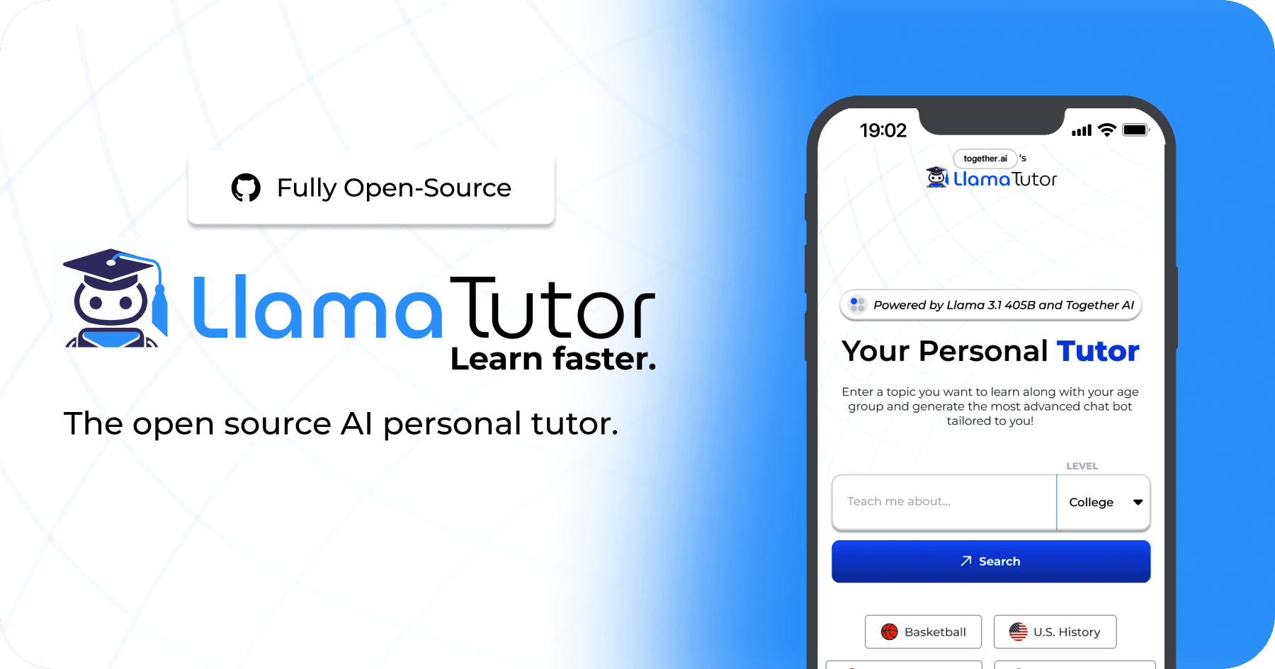Llama Tutor product preview