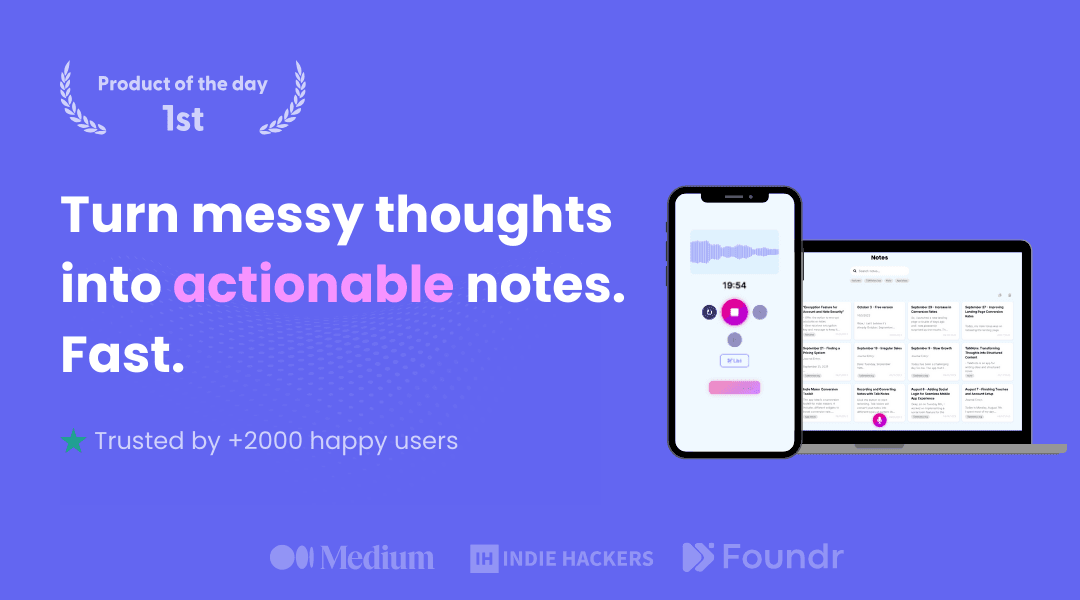 TalkNotes product preview