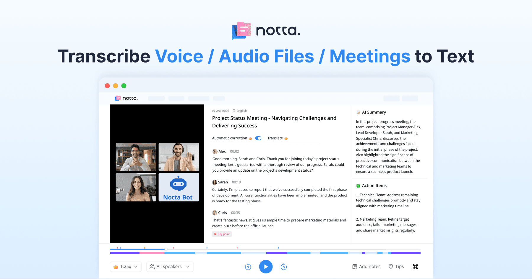 Notta Showcase product preview