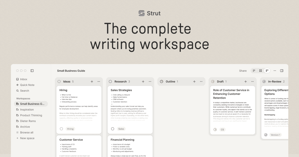 Strut product preview