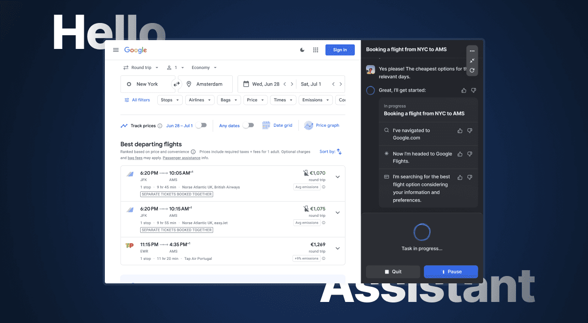 HyperWrite AI Agent product preview