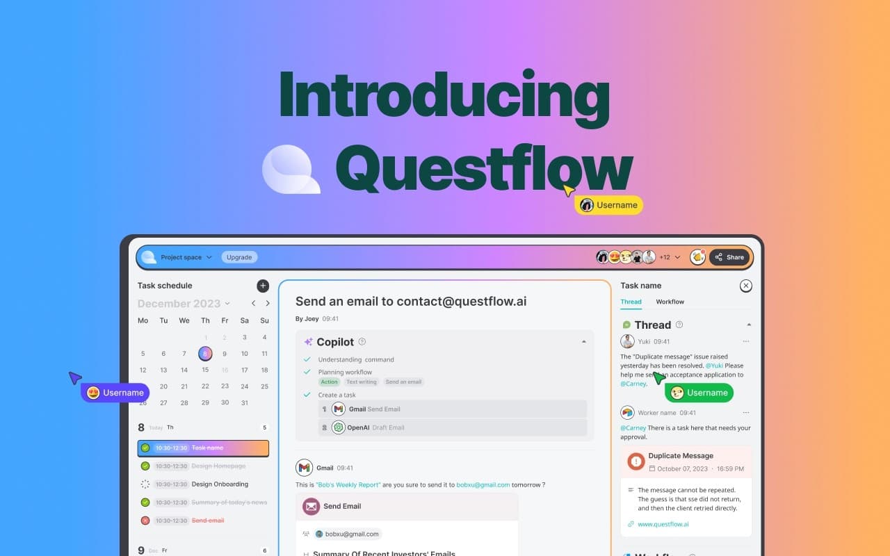 Questflow AI Finance Agent product preview