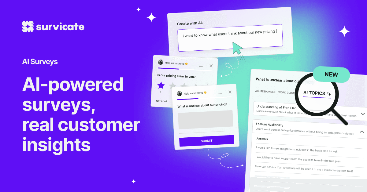 Survicate AI Surveys product preview