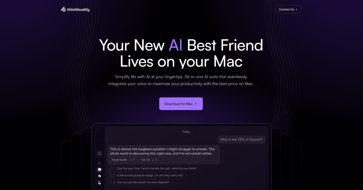 Thinkbuddy product preview