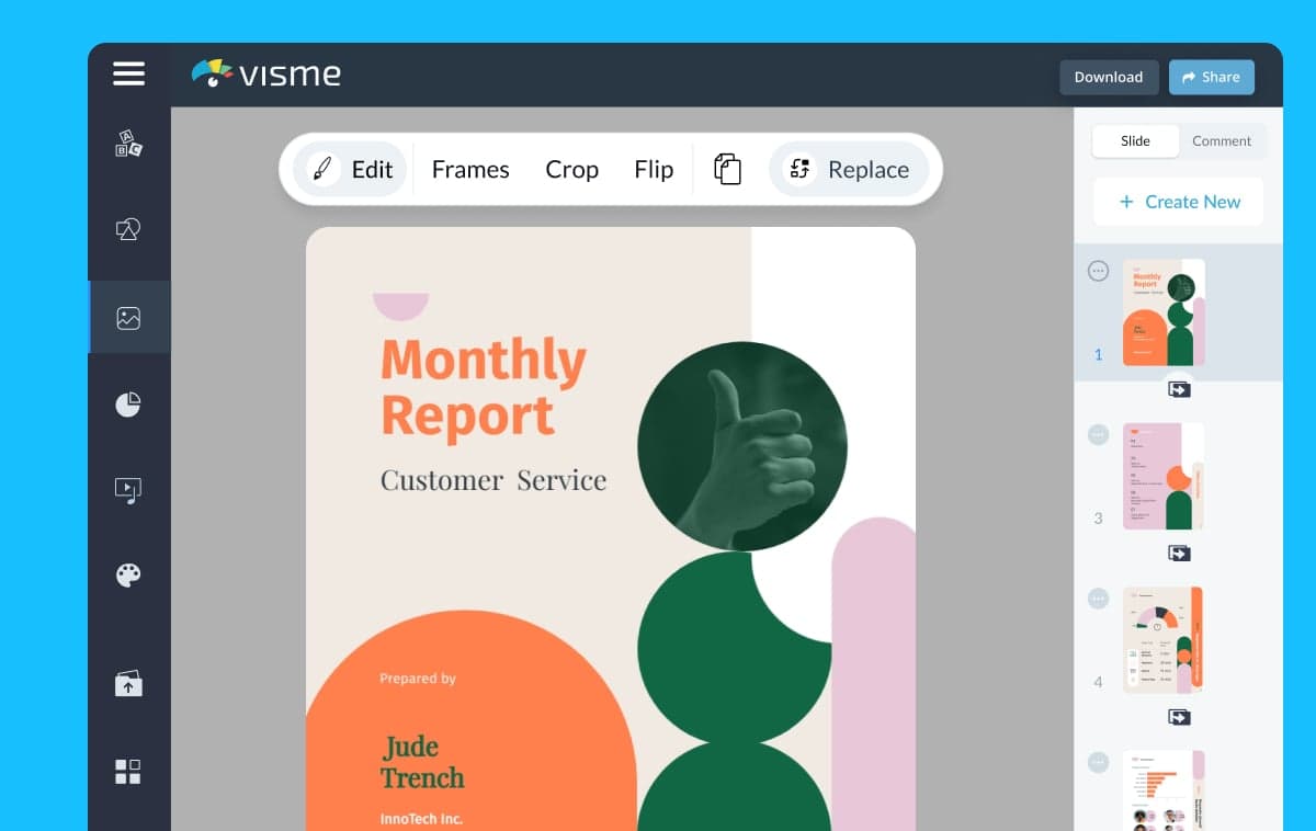 Visme product preview
