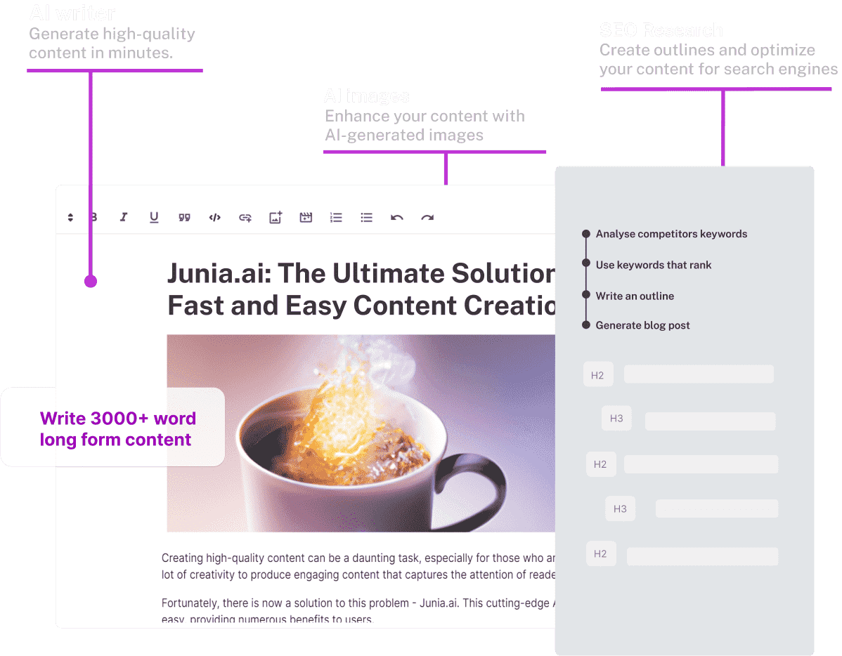 Junia AI product preview