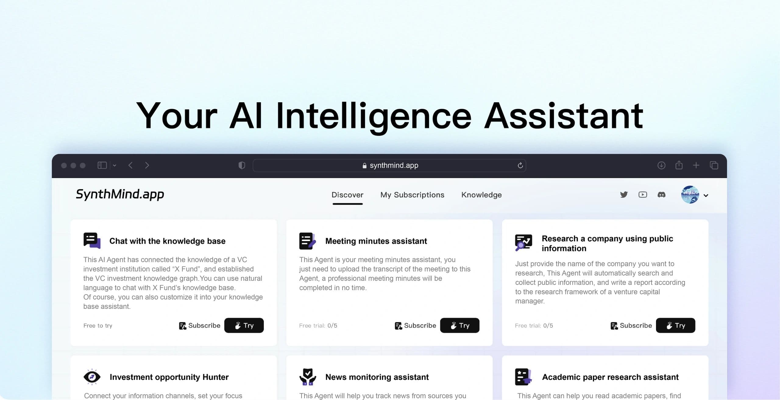 SynthMind AI product preview