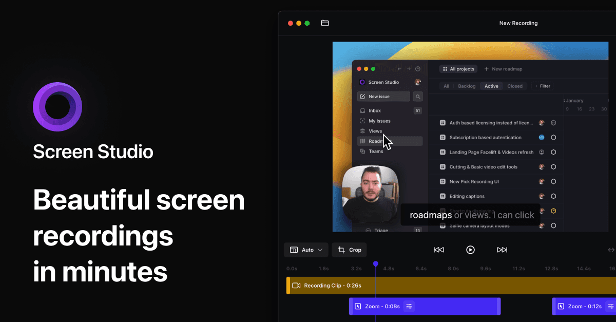 Screen Studio product preview