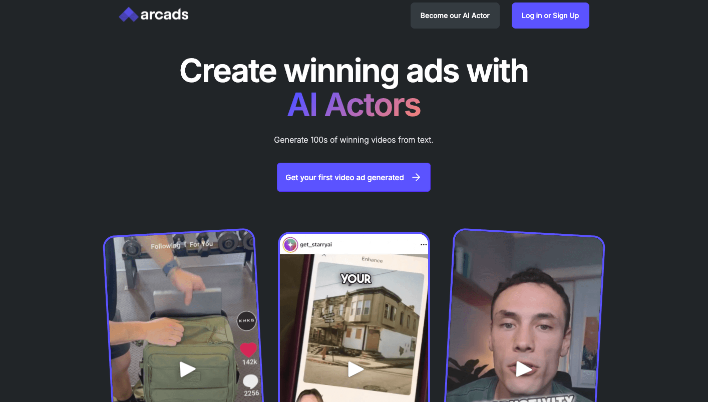 Arcads product preview