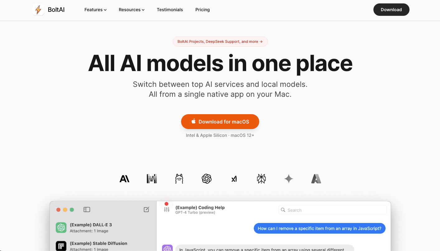 BoltAI product preview