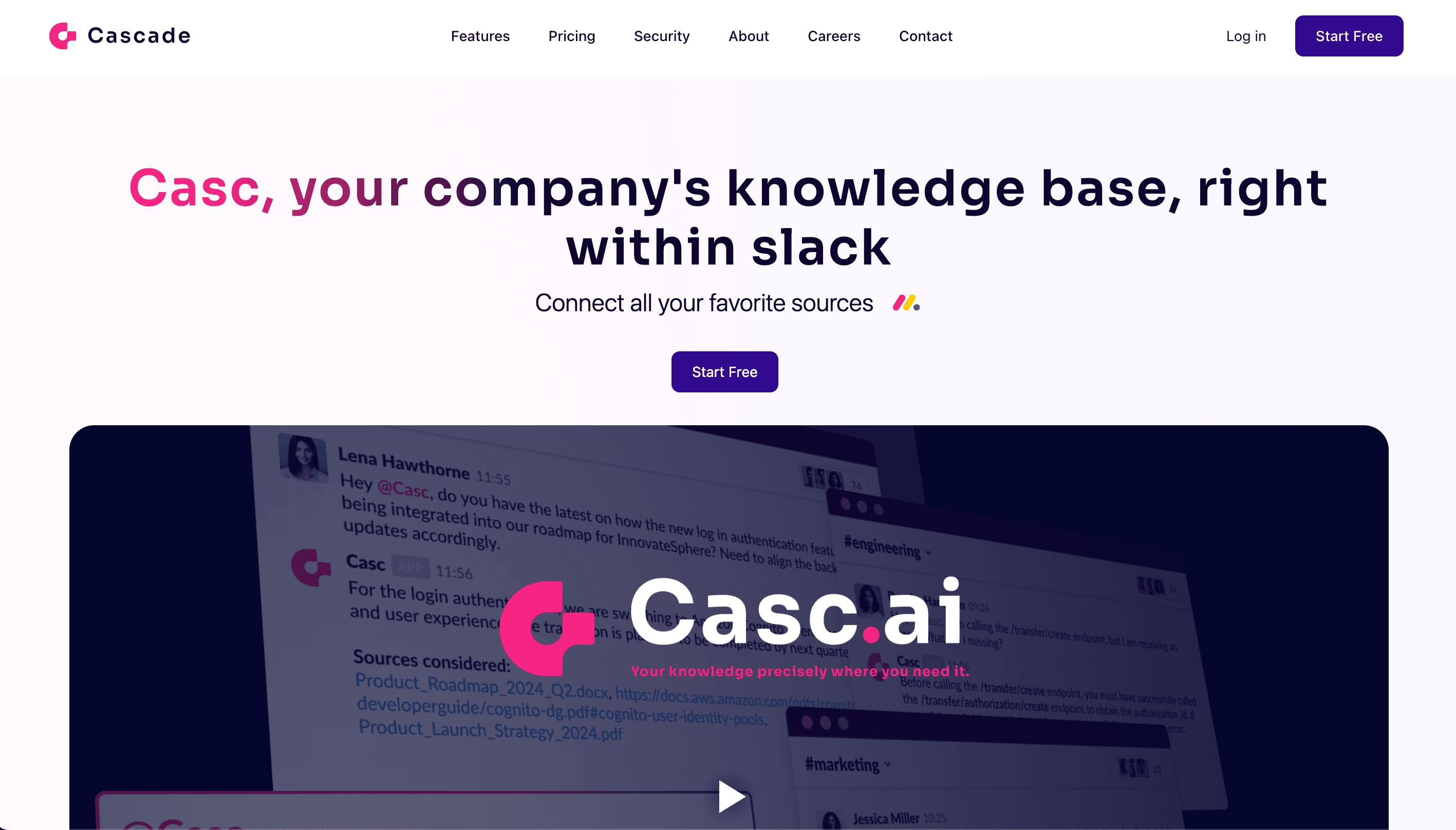 Cascade product preview