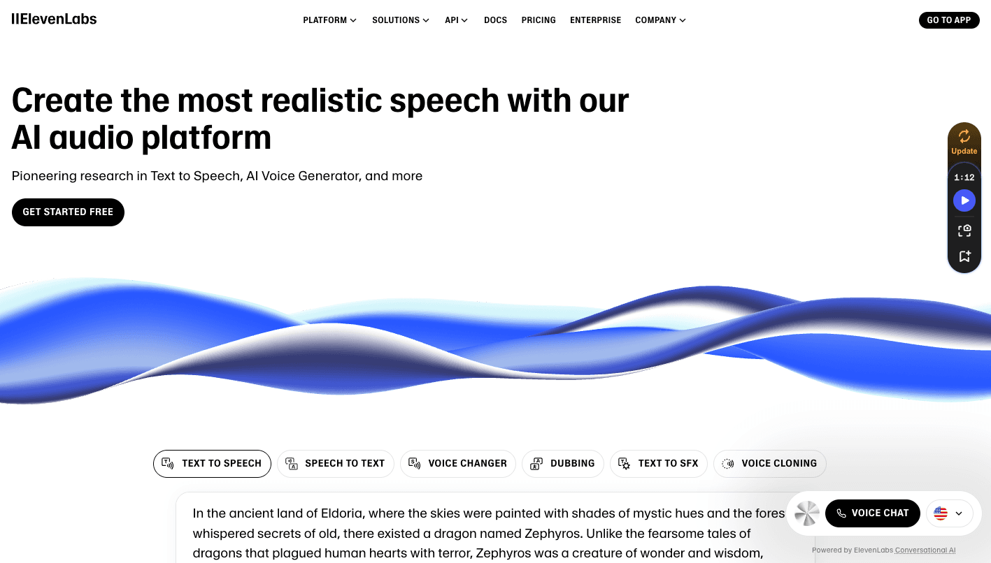 ElevenLabs product preview