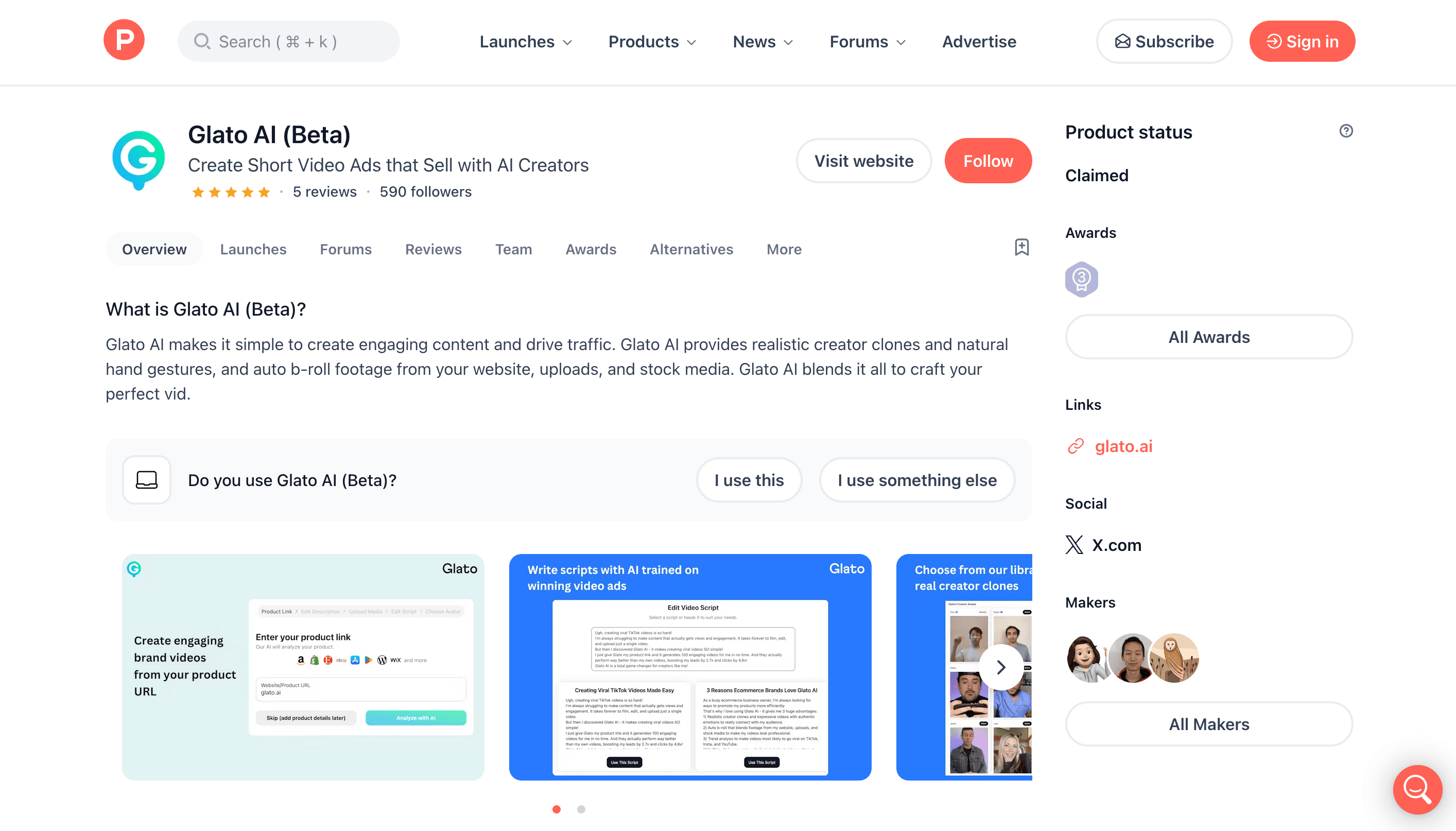 Glato product preview