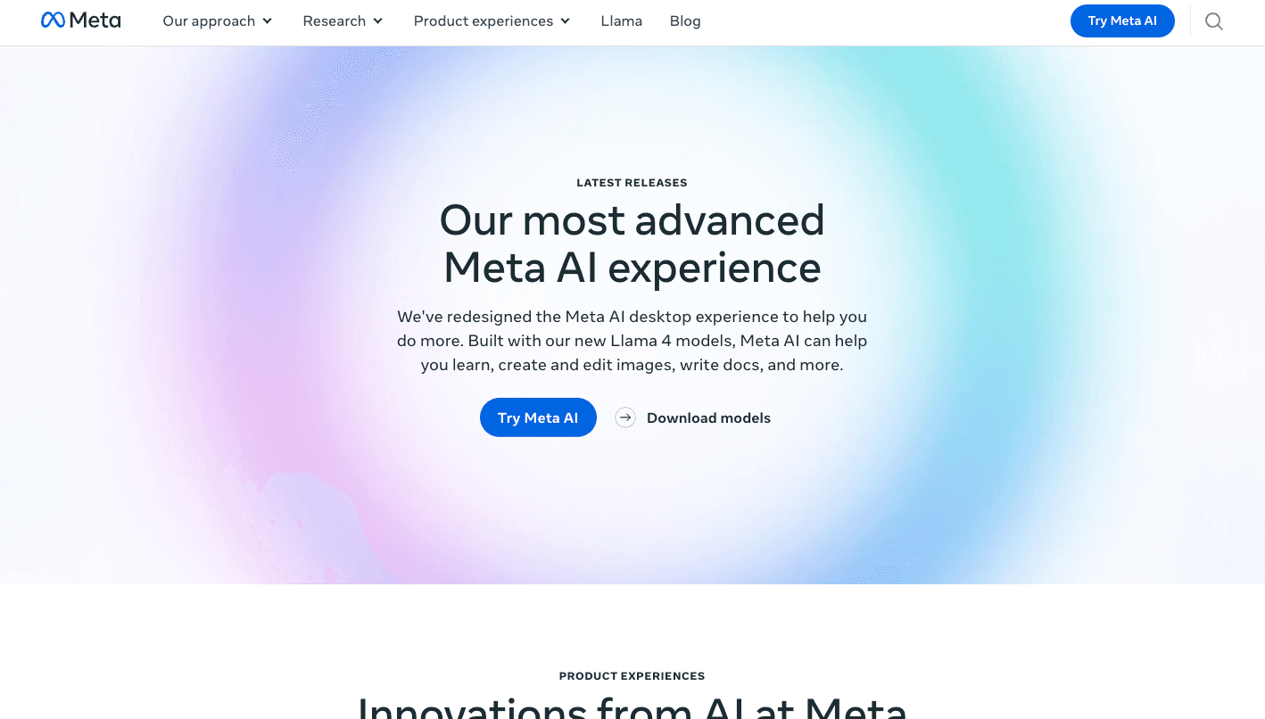 Meta AI product preview