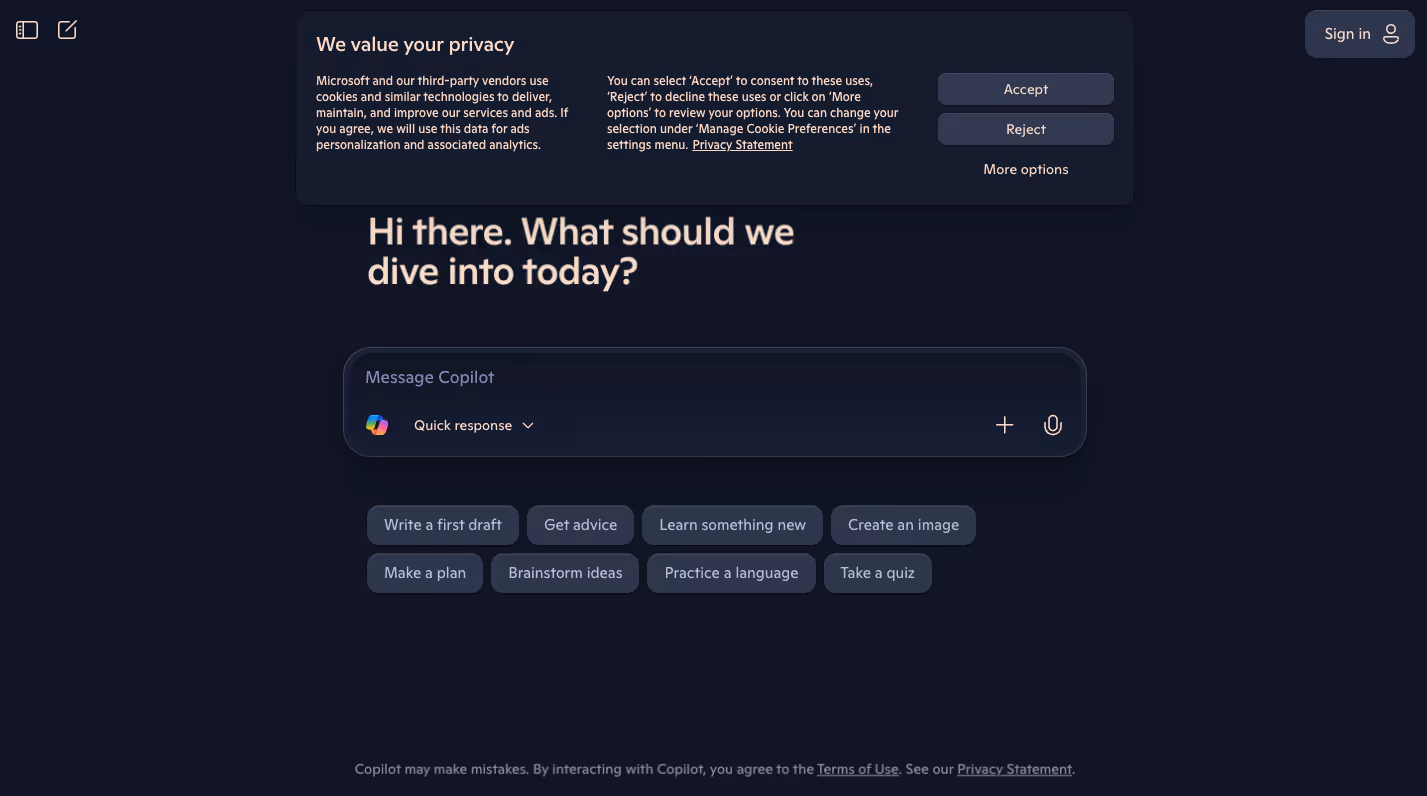 Microsoft Copilot product preview