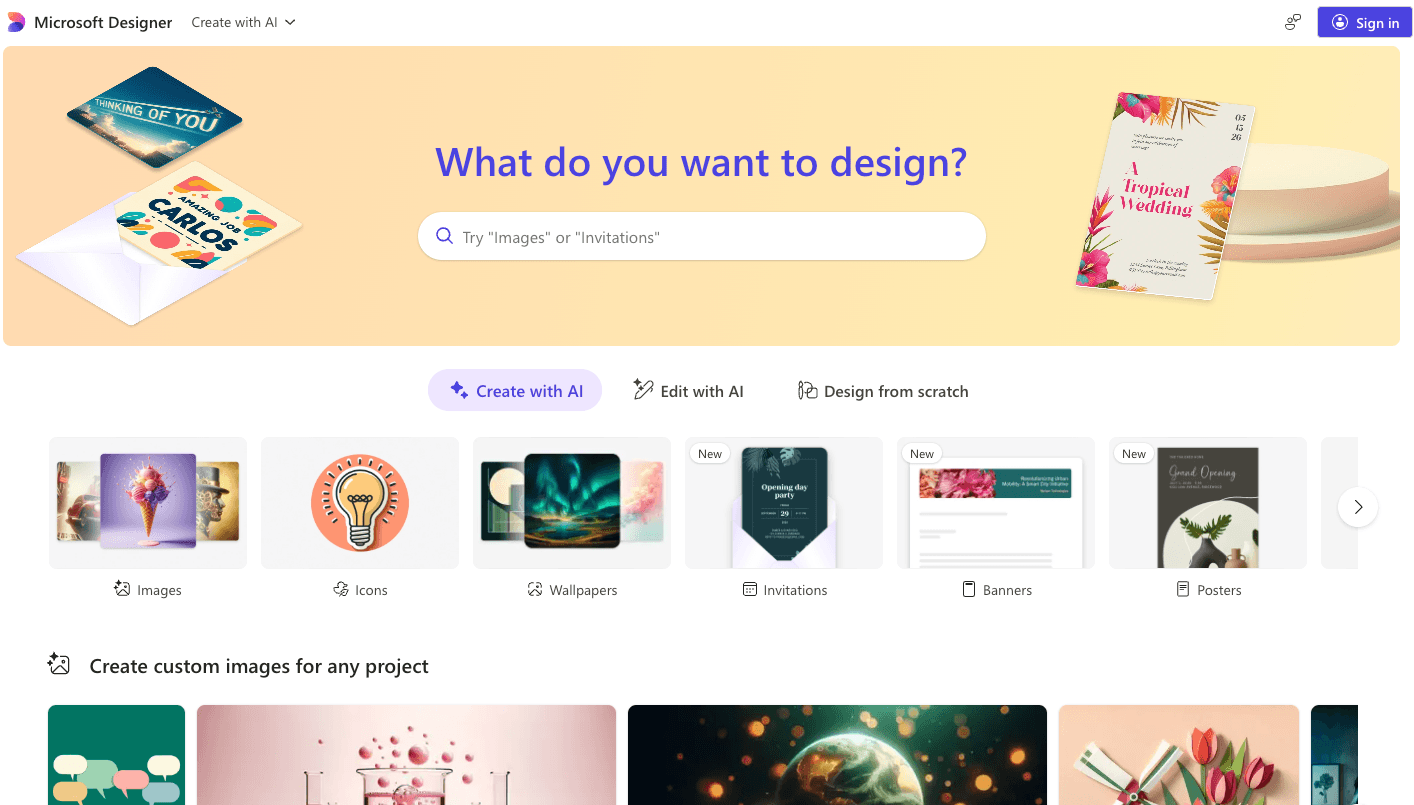 Microsoft Designer product preview