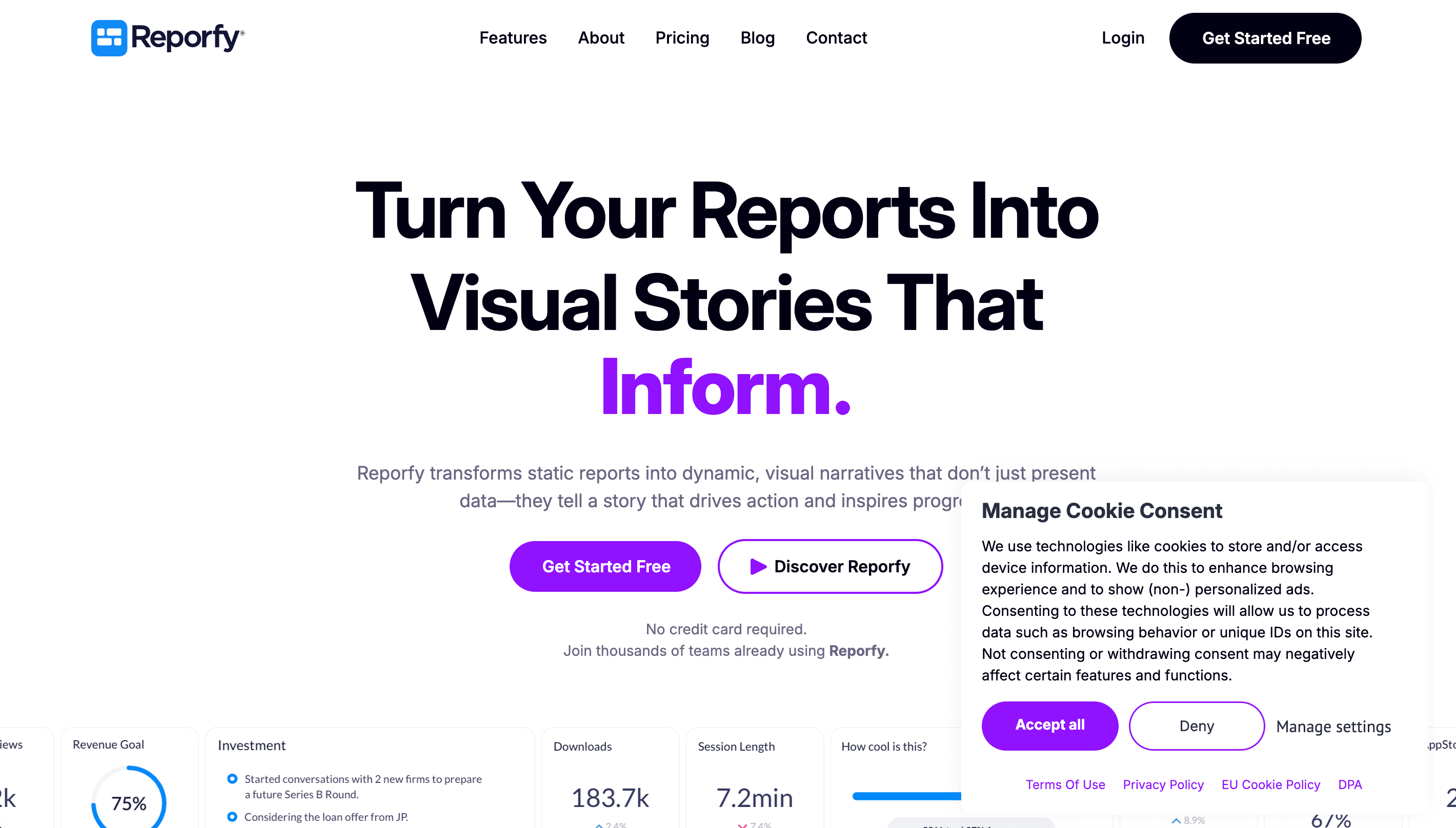 Reporfy product preview