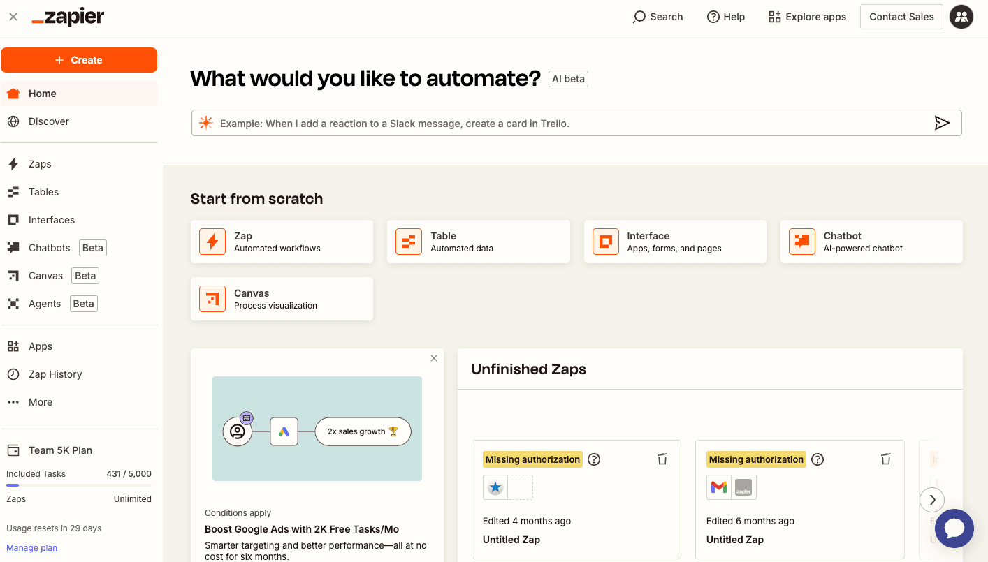 Zapier product preview