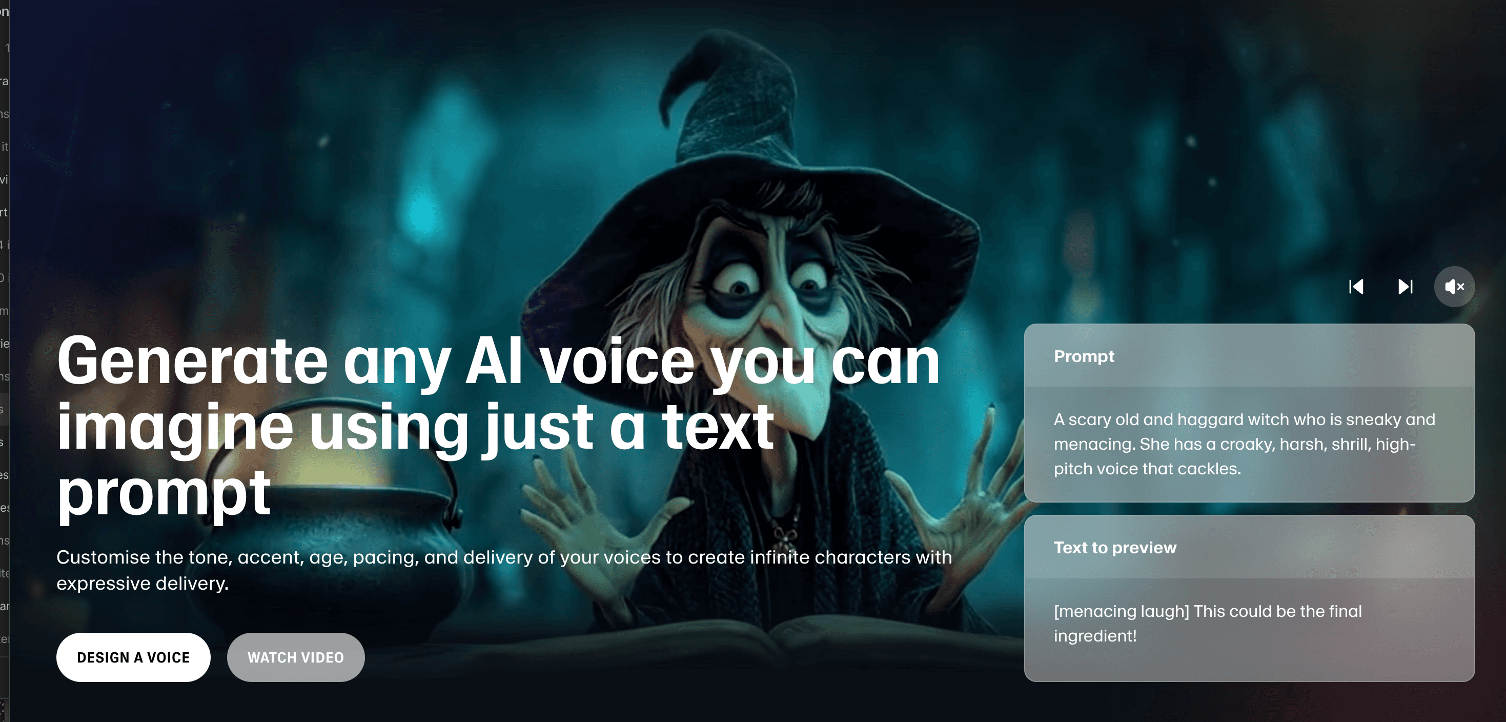 ElevenLabs Voice Design V3 product preview