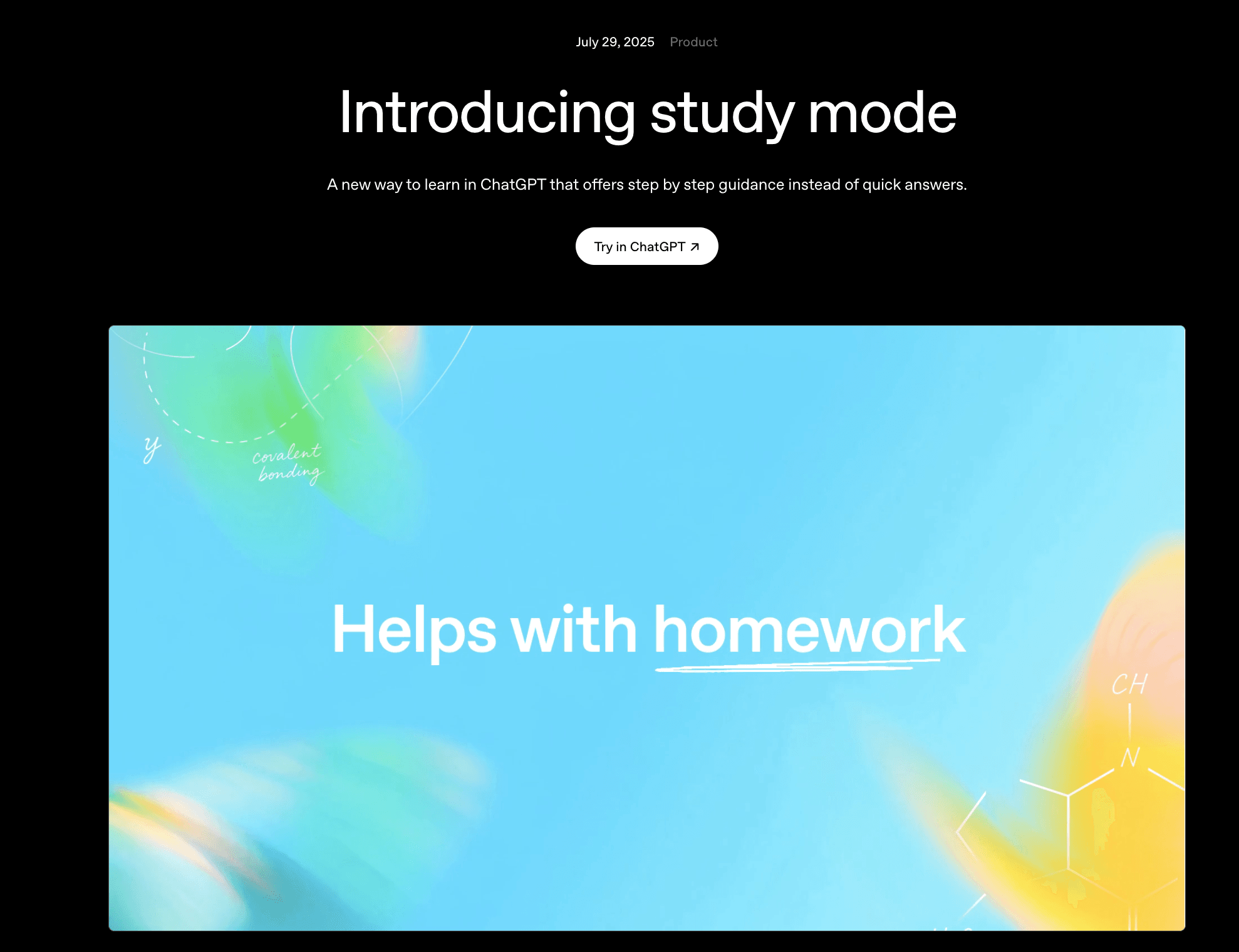 ChatGPT Study Mode product preview