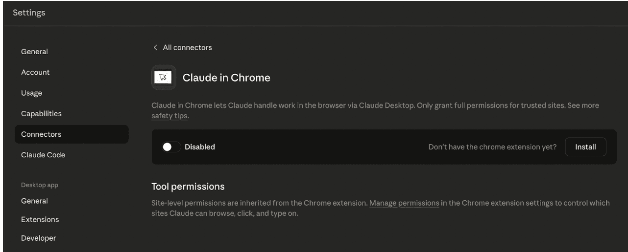 Claude in Chrome product preview
