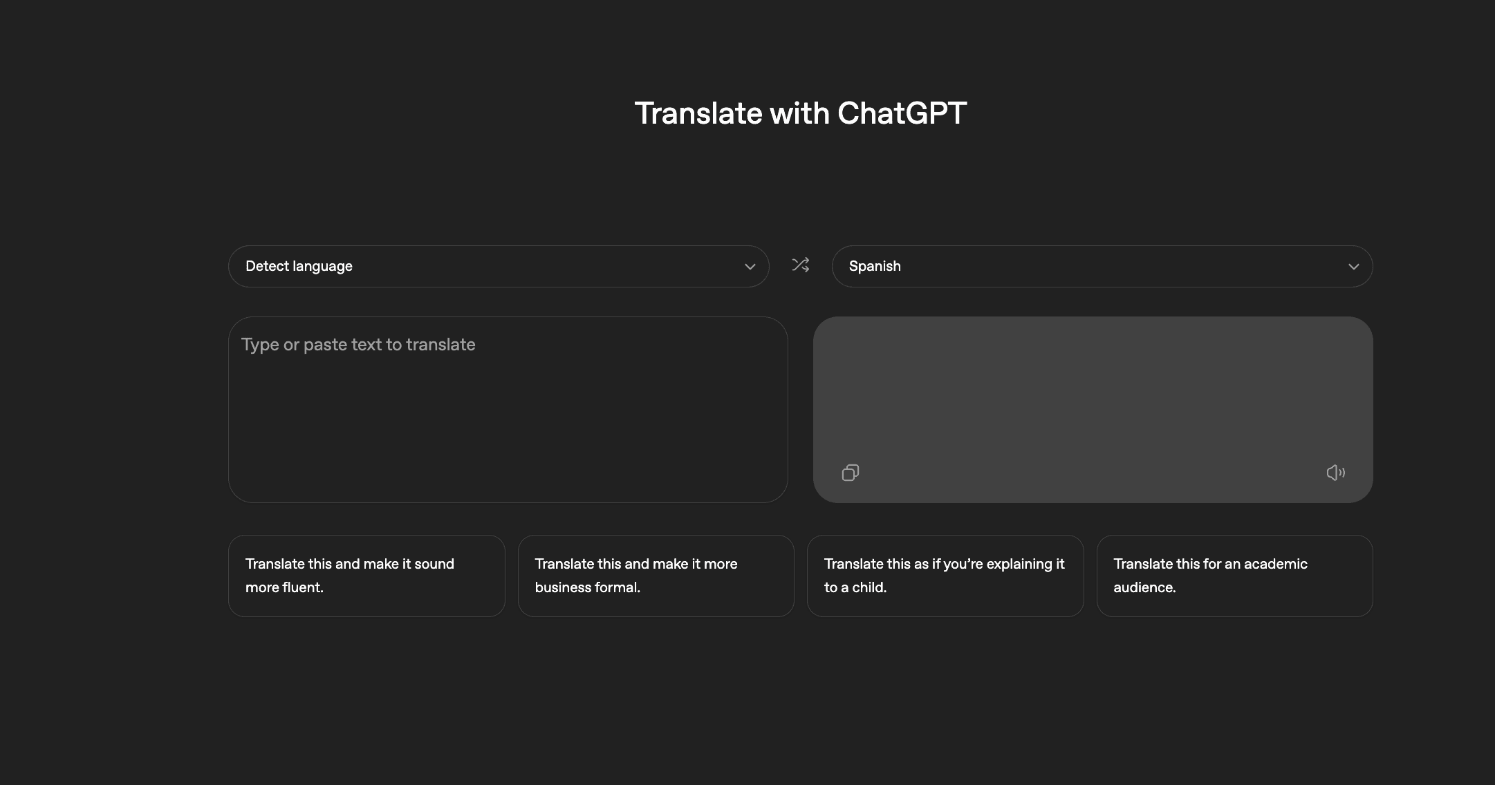 Translate with ChatGPT product preview