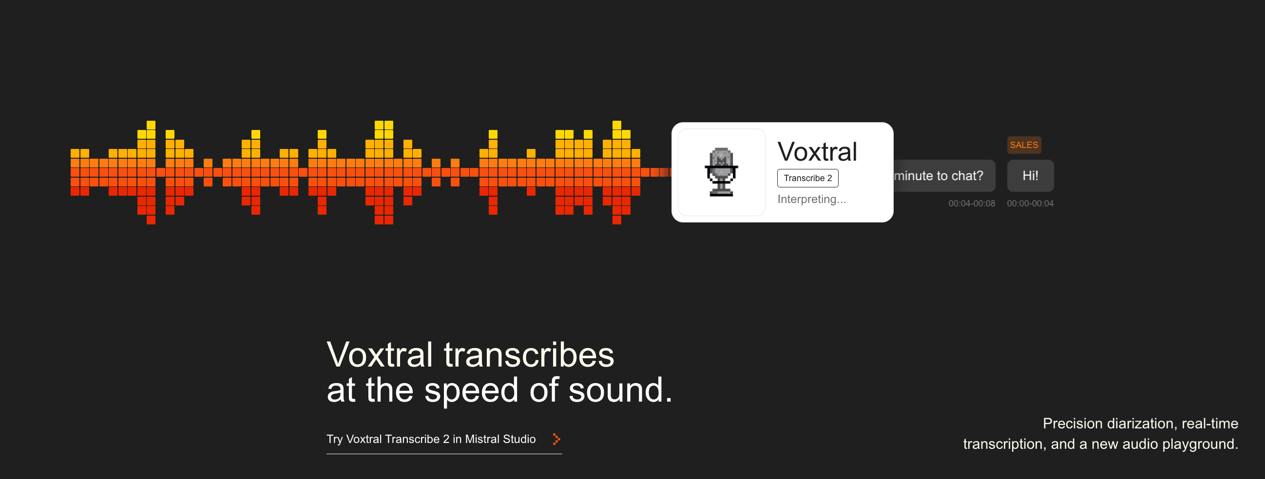 Voxtral Transcribe 2 product preview