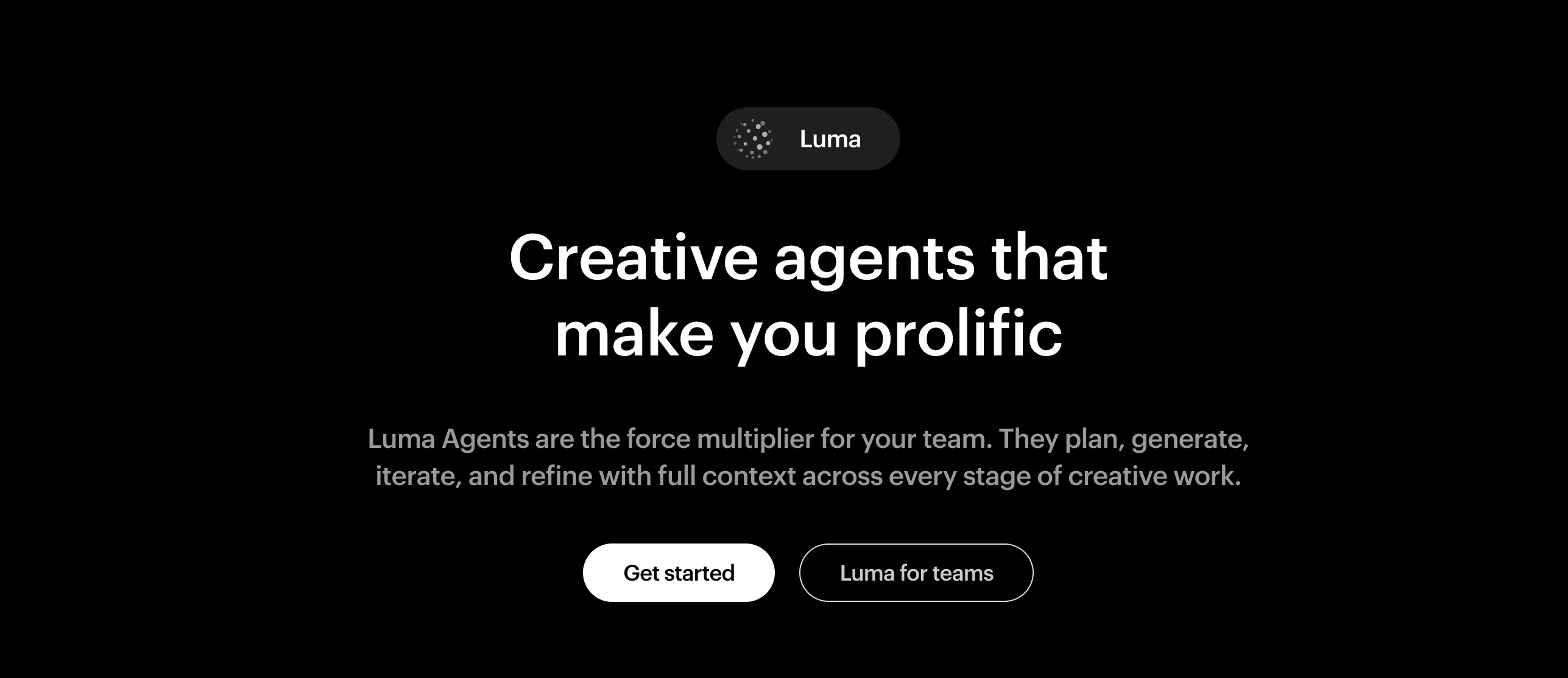 Luma Agents product preview