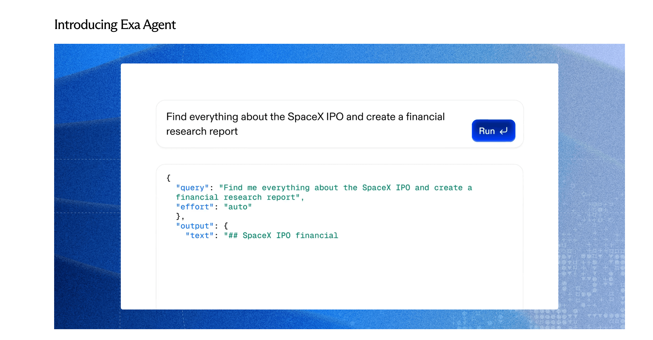 Exa Agent product preview