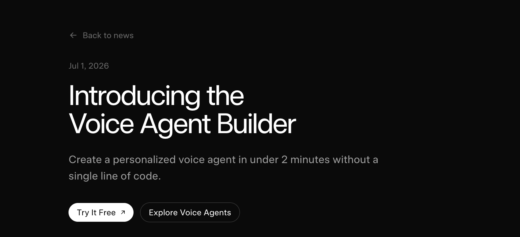 Voice Agent Builder product preview