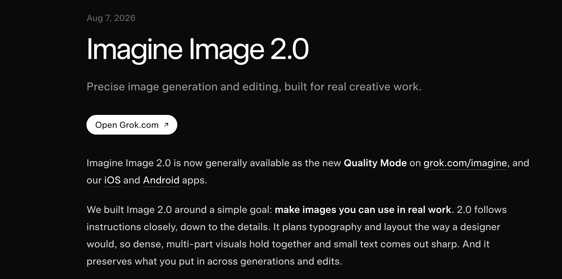 Grok Imagine Image 2.0 product preview