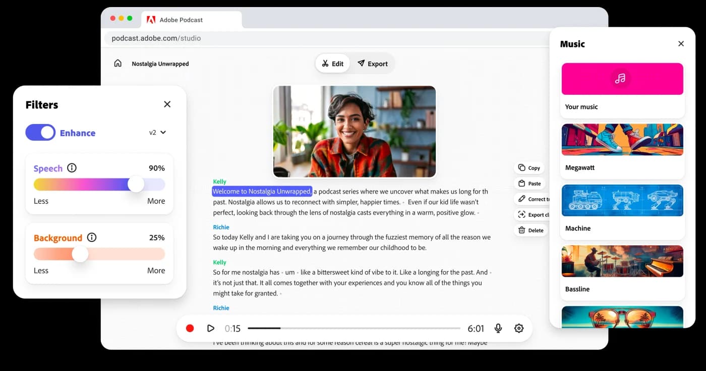 Adobe Podcast product preview