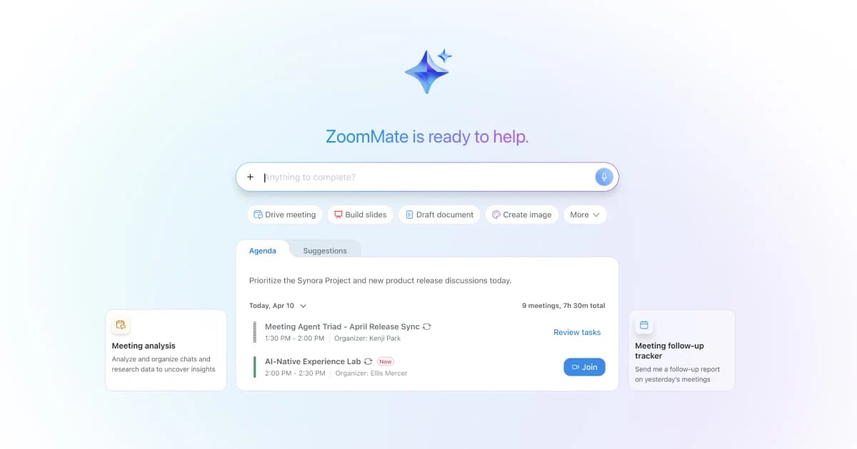 Zoom AI Companion (now ZoomMate) product preview