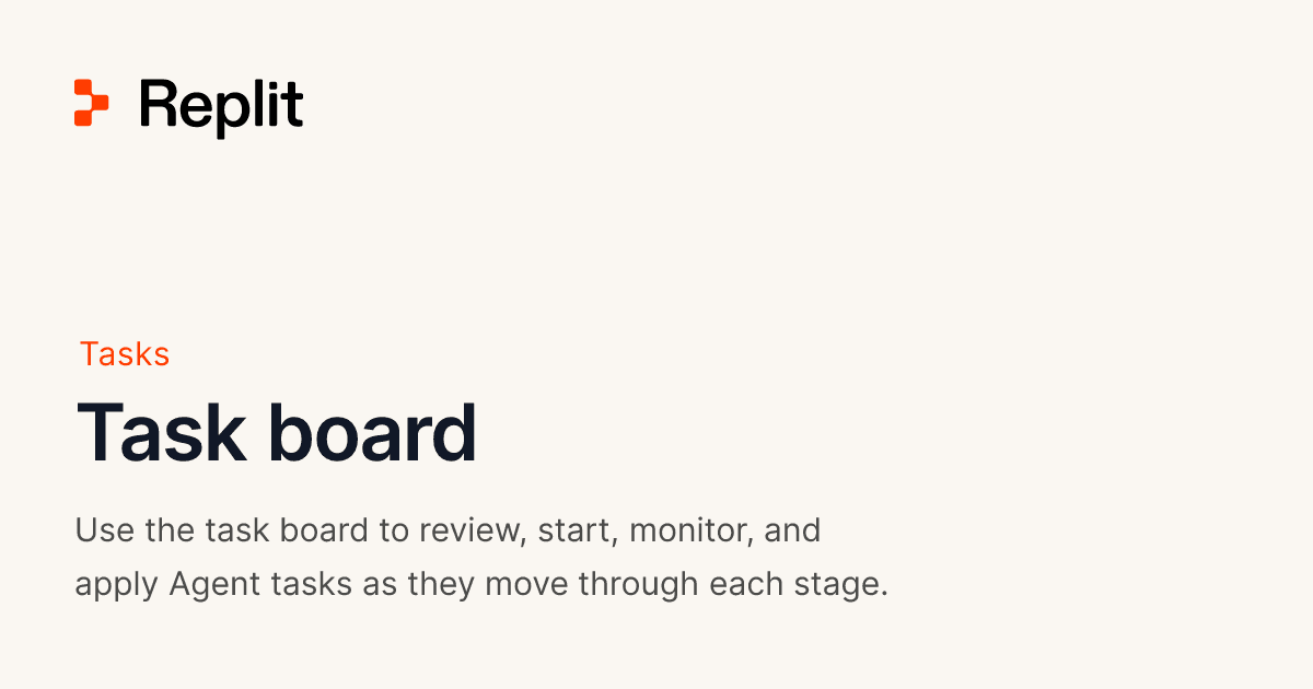 Replit Tasks product preview