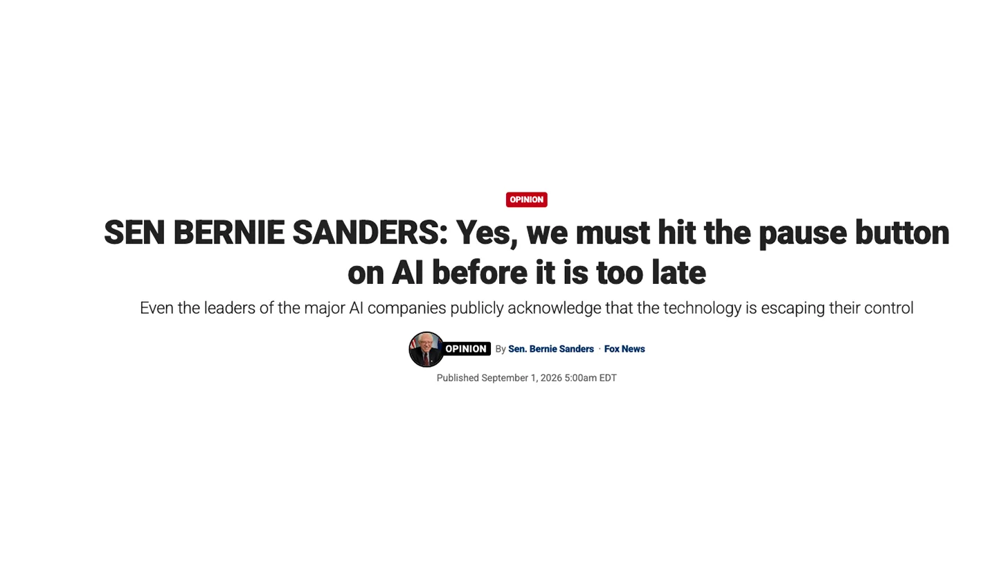 Bernie Sanders escalates AI pause conversation — newsletter story image